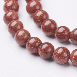 10 x  Goldstone kraal 6mm, gat 1mm