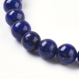 10 x Edelsteen kralen rond 6 mm – gat 1 mm – Lapis Lazuli blauw