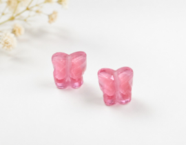 1 x Fashion Facet kralen vlinder 10 mm – gat 1,2 mm – indian pink
