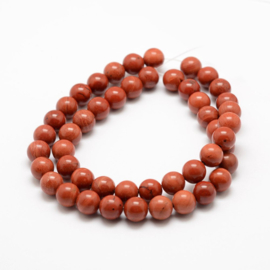 10 x Edelsteen kralen rond 8 mm – gat ca. 1 mm – red jasper
