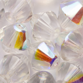 10 x Bicone  Tsjechische kralen kristal 14mm kleur: transparant Gat: 1mm