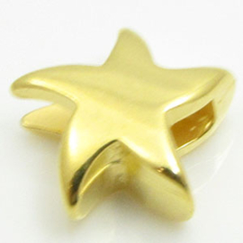 DQ metaal schuiver zeester voor 5mm goud kleur 	 (Nikkelvrij)