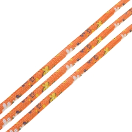 1 meter Trendy gestikt koord  6mm orange