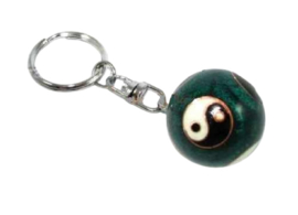 Engelenroeper sleutel hanger groene cloissoné zwangerschaps bel met het ying-yang teken
