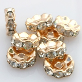 25 x  rose gold vergulde Kristal Rondellen 6mm