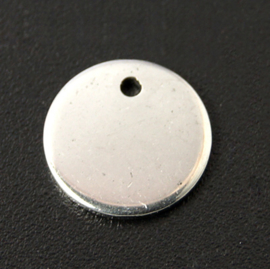 2 x RVS  blanco bedeltjes rond 10 x 0,6mm Gat: 1mm