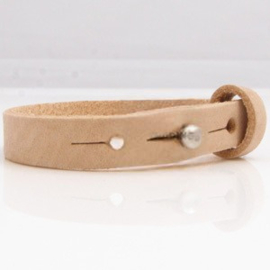 1 x Cuir Armband DQ Suede 8 x 2,2mm Licht bruin