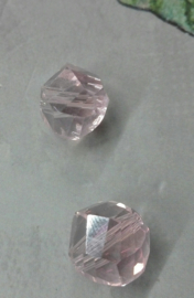 10 x mooie helix glaskraal facet roze 10mm Gat:1mm