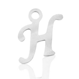 Roestvrij stalen (RVS) Stainless steel bedels initial H