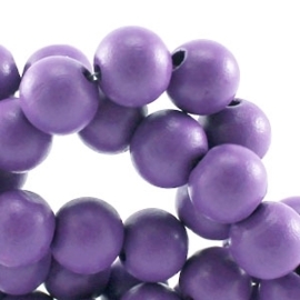 20 x houten kralen rond 8 mm Grey violet purple