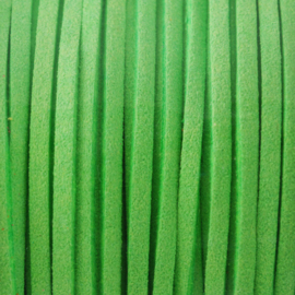 2 meter Faux suède veter  breed  3mm kleur: Lime Green