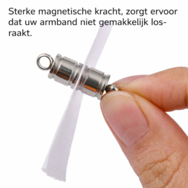 1 x RVS 304 tarnish resistant sterke magneetsluiting kolomvormig – 26 x 8 mm – gat 2,5 mm (Nikkelvrij)