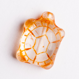 5  x schildpad kraal 19x14x8 mm kleur: oranje gat: 1mm