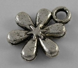 10 stuks tibetaans zilveren bedeltje bloem 13x11mm zilver of goud