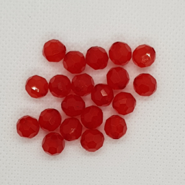 30 x Acryl facet kralen Rood 6mm