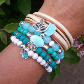 Armbandenset blauw wit ♥