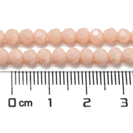 1 x Glaskralen streng facetgeslepen rond 4 mm – gat 0,7 mm – PeachPuff