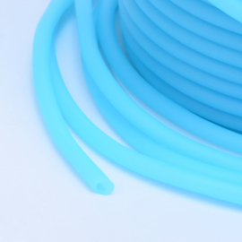 100 cm hol Rubber DQ koord 3mm gat: 1,5 mm Deep Sky Blue