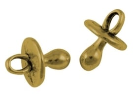 4 x Tibetaans zilveren bedeltje van een speen 13x10x10mm, gat: 3mm goudkleur