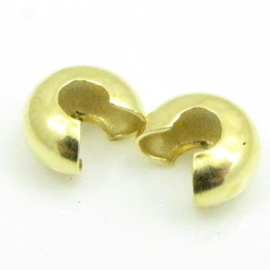 5 x DQ metaal kraalverberger 6mm goud kleur (Nikkelvrij)