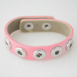 Armband leer roze 22 cm