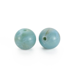 10 x Acryl kralen rond two tone 20 mm – gat 3 mm – turquoise
