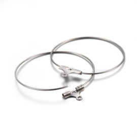 2 x   RVS 304 metalen creolen 31 x 34 x 1,5mm oogje 1mm