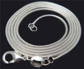 925 verzilverde snake ketting 2mm verschillende lengtes