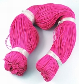 10 meter waxkoord 1mm hot pink roze katoen