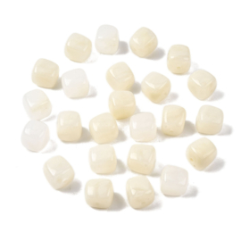 10 x Acryl kralen cube two tone opaque 17 x 15,5 x 15,5 mm – gat 3 mm – PapayaWhip