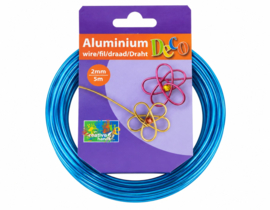 1 x Vaessen Creative aluminiumdraad 2 mm x 5 meter – Turquoise (Nikkelvrij)