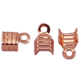 10 x DQ Veterklemmen 4 mm Rose Gold Plated