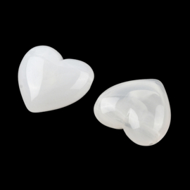 10 x Acryl kralen hart two tone opaque 22 mm – T-geboord – gat 2–2,4 mm – White