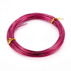 Aluminium draad 0,8 mm dik, 10m per rol, Medium Violet Red