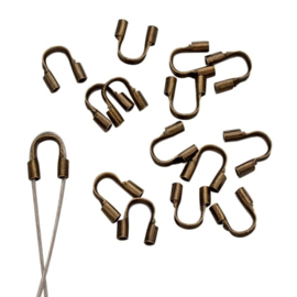 10 x Geel koper kleur draadbeschermers gat 0,5mm (Nikkelvrij)