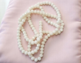 1 x Streng met ca. 68  glaskralen facet rondelle briolette kristal – 8 x 6 mm – gat 1 mm – Navojo white