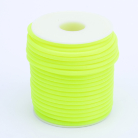 100 cm hol Rubber DQ koord 3mm gat: 1,5 mm Green Yellow