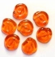 10 x Glaskraal oranje slakkenhuis 12 mm gat: 1mm