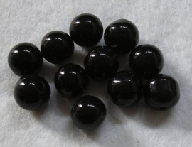 10 stuks zwarte ronde glaskralen van 12 mm Gat: 1,5mm