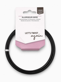 1 rol Vaessen Creative aluminiumdraad plat 3,5 x 1 mm x 5 meter – zwart (Nikkelvrij)