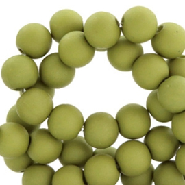 30 x  matte acryl kralen 8mm Olive green (Ø1.9mm) 