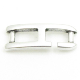 1 x DQ metaal sluiting voor 5 mm leer 32 x 12 mm Antiek zilver  (Nikkelvrij)