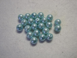 25 x prachtige glasparels 10mm gat: 1 mm kleur:  lichtblauw