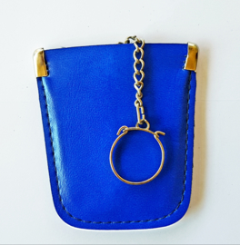 Sleutel etui - faux leder kleur blauw model A