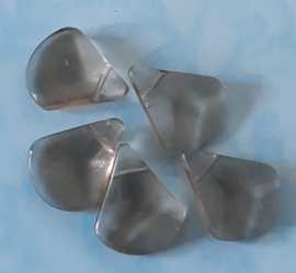 10 x  grijze glaskraal druppelvormig 1,7 x  1,4mm gat: 1 mm