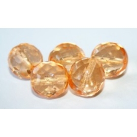 10 x Glaskraal facet oranje 12mm