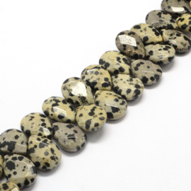 Per stuk Prachtige Faceted Drop Natural Zebra Jasper Kraal 18 x 13 x 6 mm gat: 1,5mm