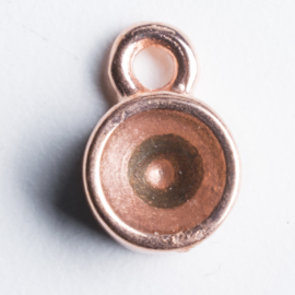 2x Cabochon houder binnenzijde 6mm rose gold kleur oogje:3mm