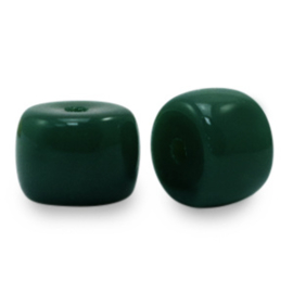 10 x rondellen glaskralen Dark green  8mm