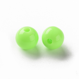 20 x Acryl kraal 8 x 7mm Gat 2mm Lime Groen